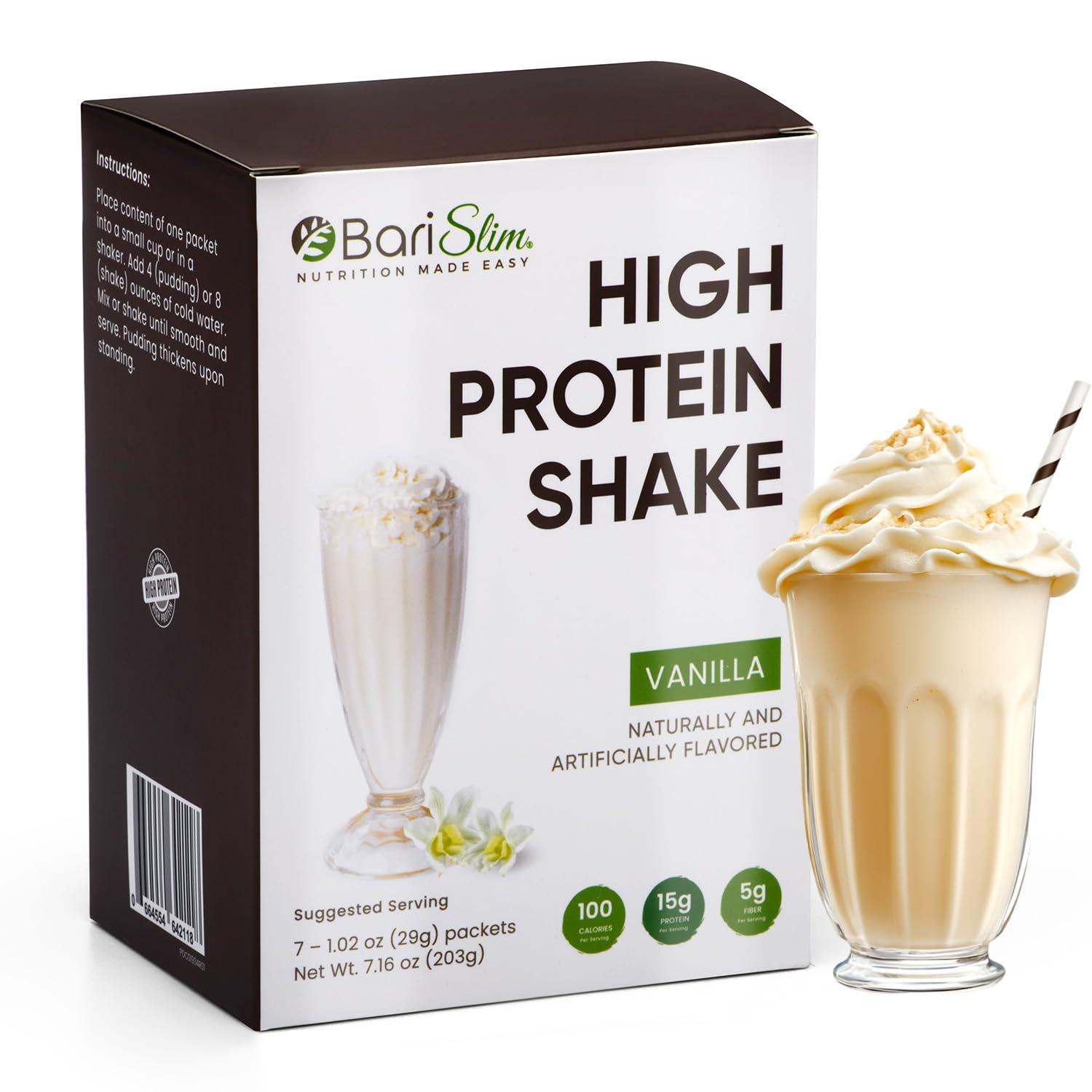 BariSlim High Protein Shake Tested: Low Sugar, Post-Surgery Meal Replacement - Vanilla (9 oz)