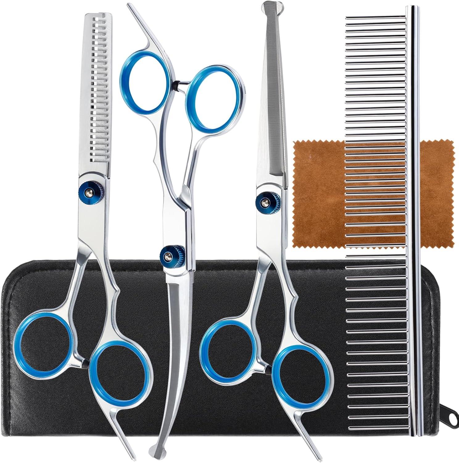 Tested: 5-In-1 Dog Scissors, Safety Round Tips, Stainless Steel Thinning, & Grooming Kit