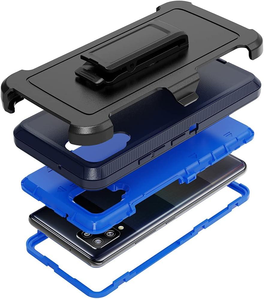 Best Phone Case - Samsung Galaxy A42 5G Shockproof Kickstand Case with Belt Clip (Blue) Review