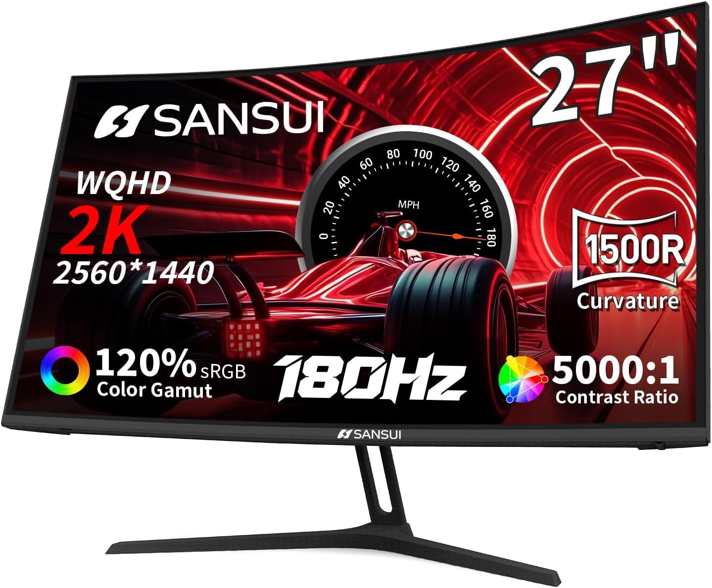Best Gaming Monitor - SANSUI 27-Inch WQHD 2560x1440 Curved 180Hz Freesync HDR Review