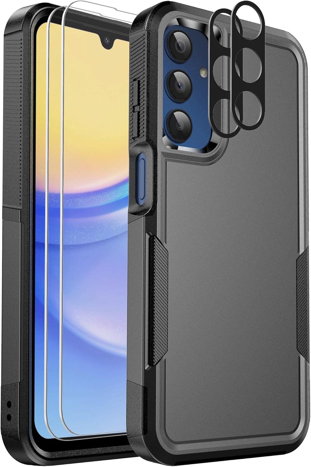 Best Phone Case - Ezanmull Galaxy A15 5G (Black) 15FT Drop & Screen/Cam Protectors Review