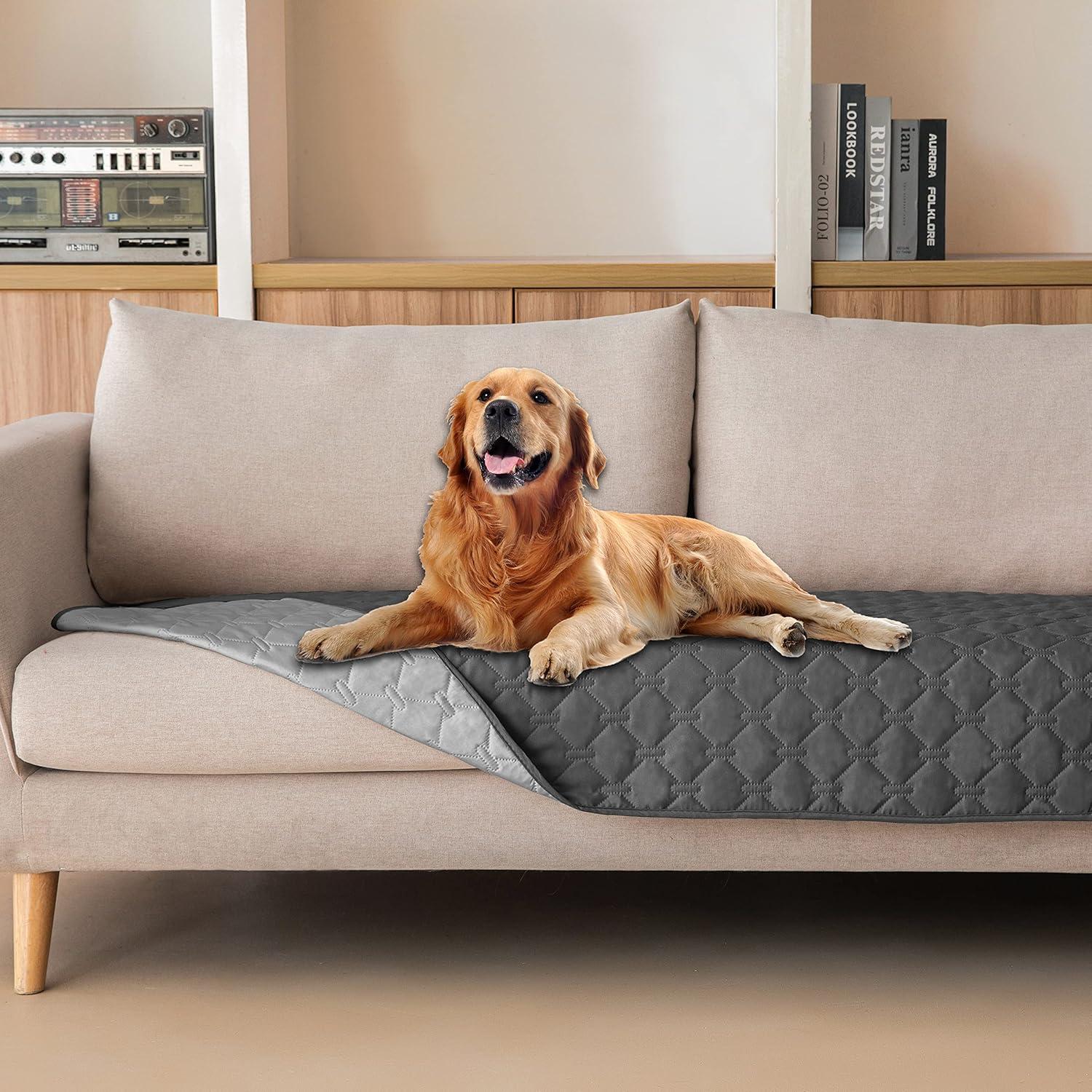 Best Pet Blanket - gogobunny 3X Stronger Waterproof, Reversible Dark Grey/Light Grey Review