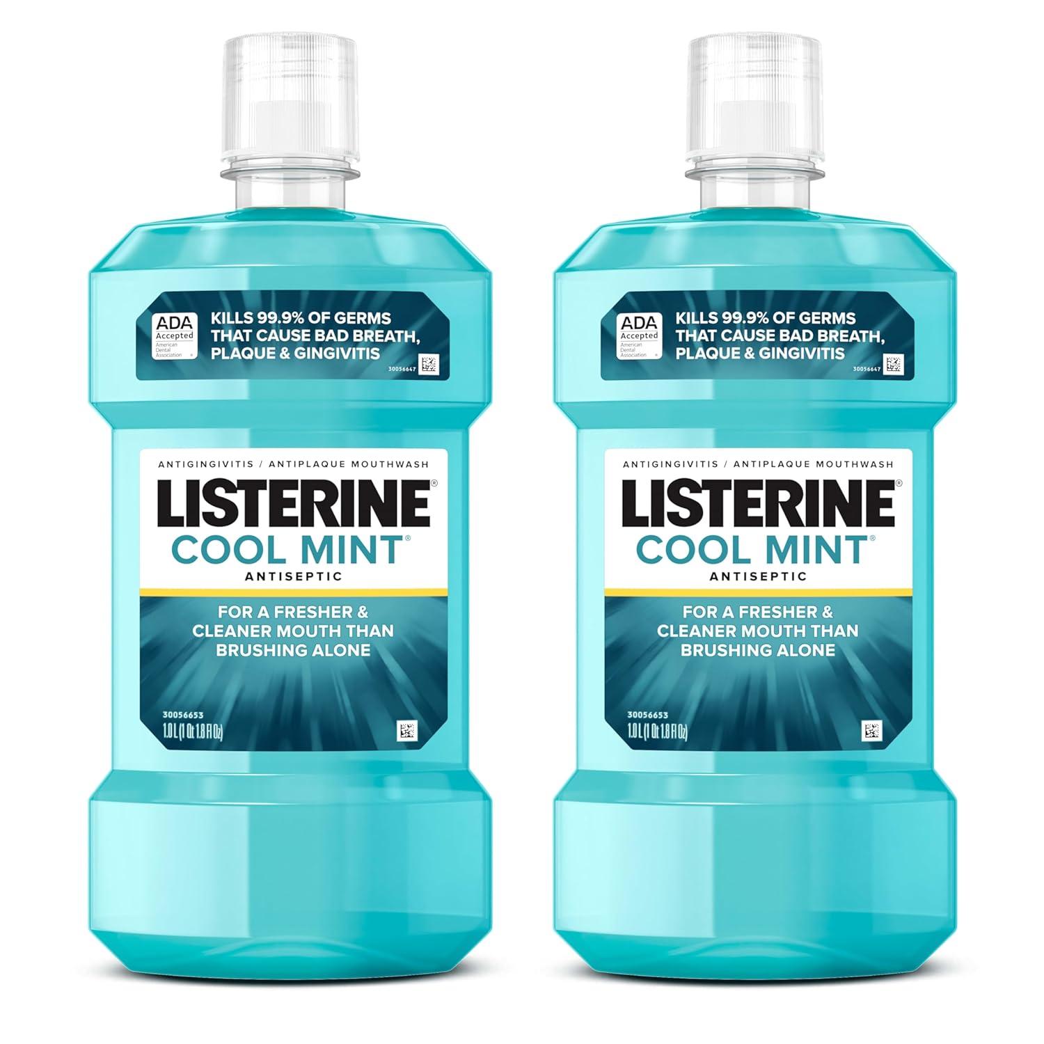 Top-Rated Best Mouthwash - Listerine Cool Mint, ADA Accepted, 2 Pack