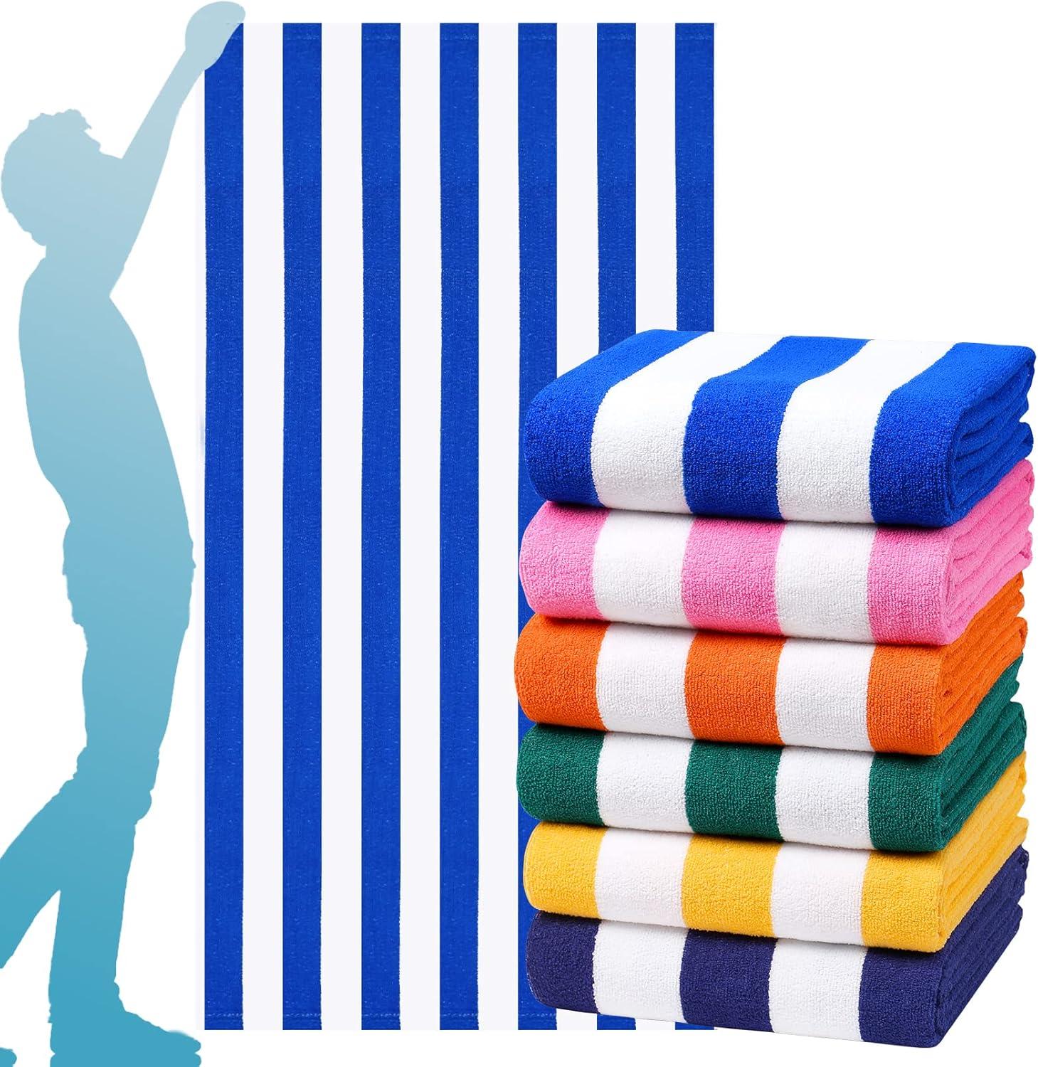 Best Travel & Outdoor - 6 Packs Oversized 72x40 Stripe Beach Towel Bulk Gift Review