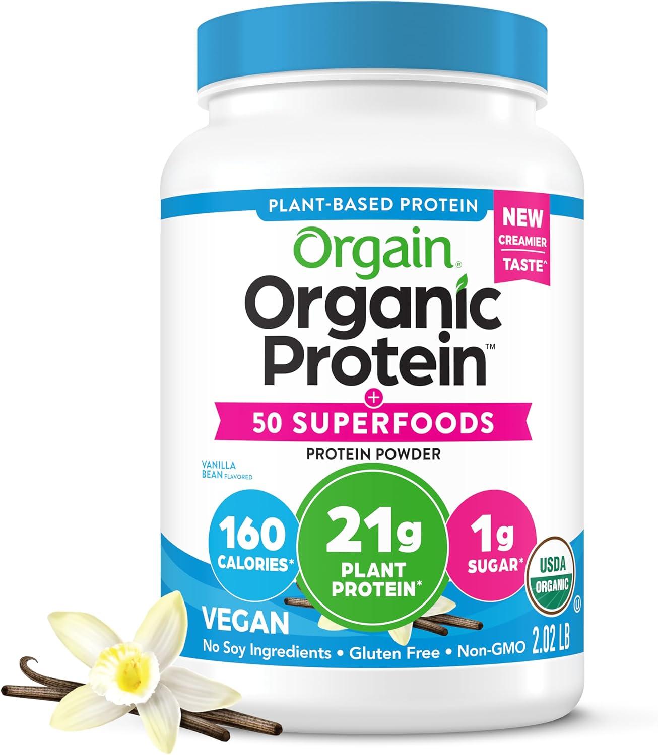 Best Top-Rated Vegan Protein Powder - Orgain 50 Superfoods