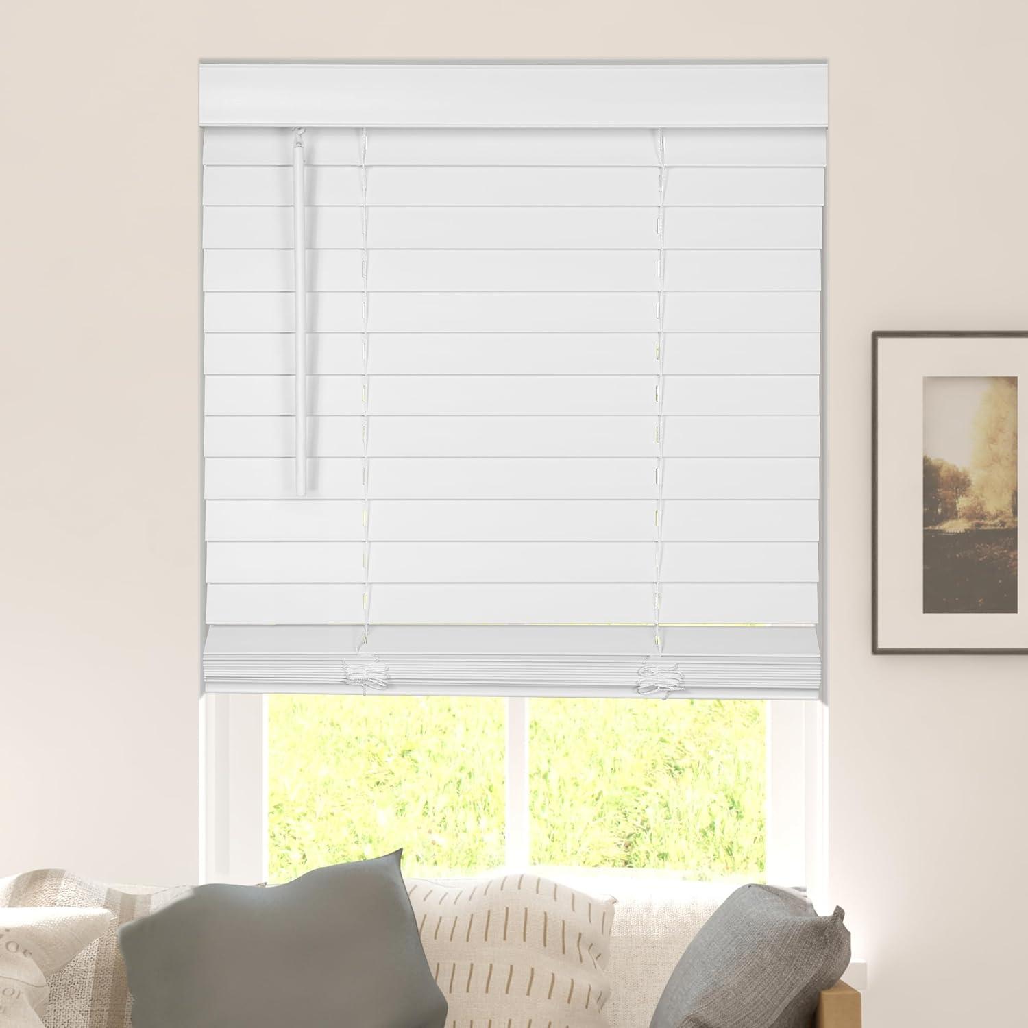 Best Blinds - CALYX Faux Wood Cordless Classic Valance Pure White Review