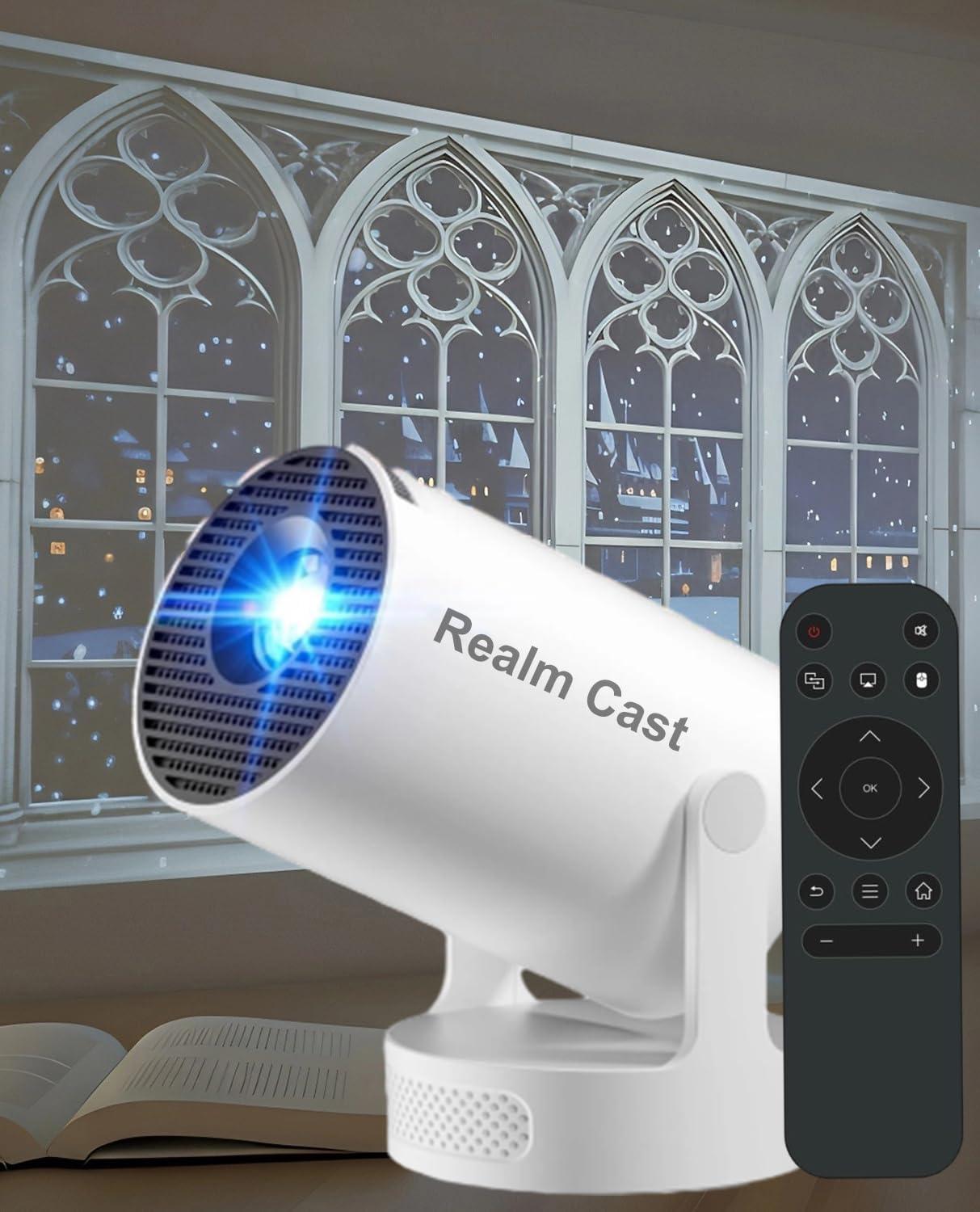 Best Projector for Reading - Realm Cast 4K Fantasy Ambience Book Projector with Wifi & Bluetooth
