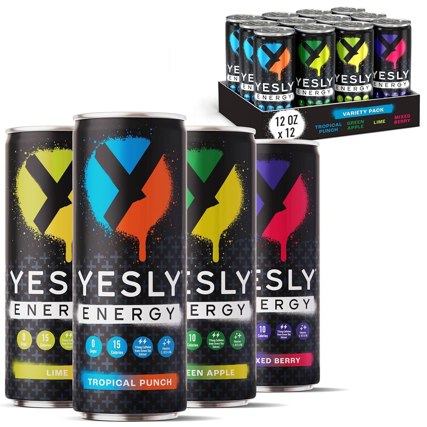 Best Energy Drink - Yesly Variety Pack, Natural Caffeine, Zero Sugar Review