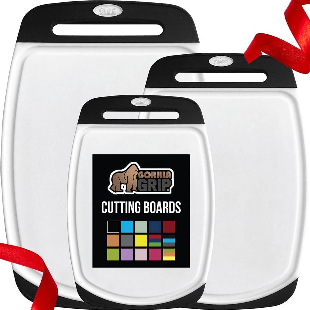 Best Kitchen Cutting Board - GORILLA GRIP BPA-Free Reversible Set of 3, Black Review