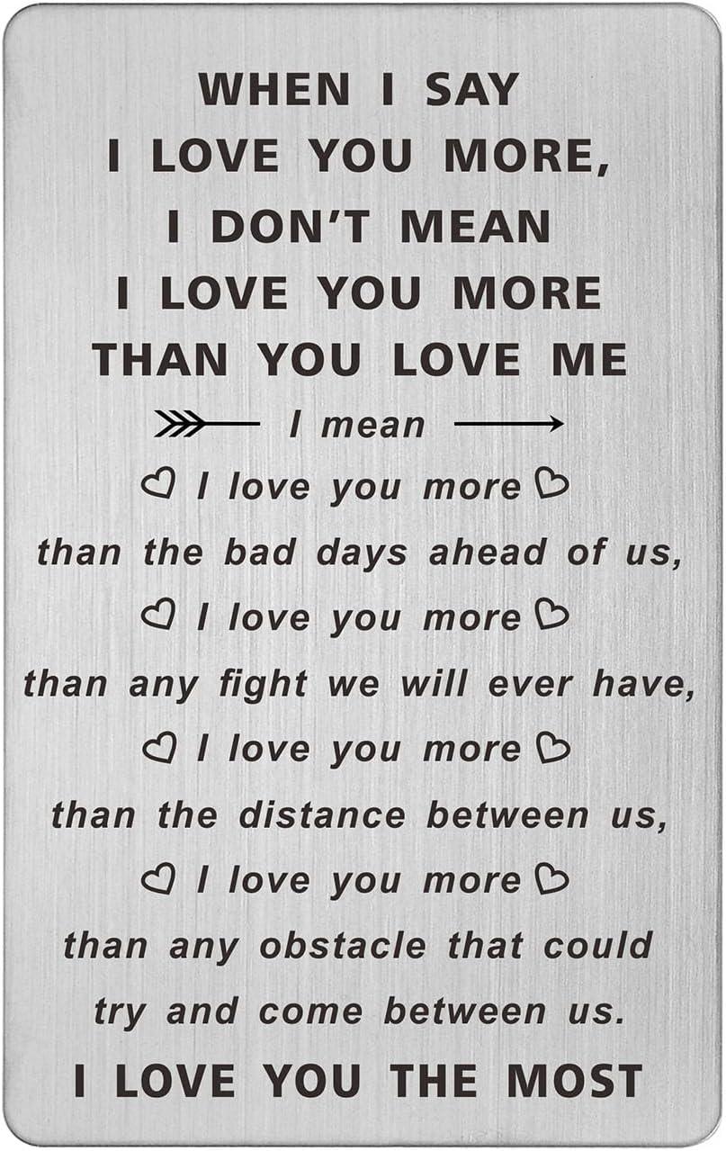 Best Romantic Gift - When I Say I Love You More Wallet Card