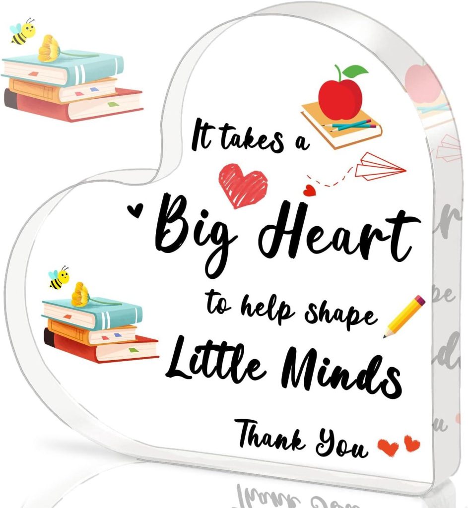 Best Teacher Gift – Teacher Valentine Gift, Acrylic Heart Plaque Review