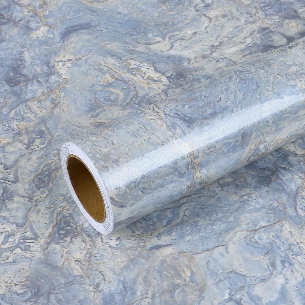 Best Home & Kitchen – VEELIKE Cream Blue Marble Contact Paper Review