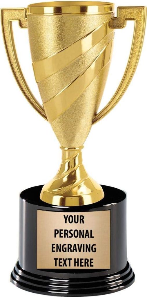 Best Trophy – Crown Awards Gold Cup Trophies with Custom Engraving, 7.25″ Personalized Gold Swirl Cup Achievement Review
