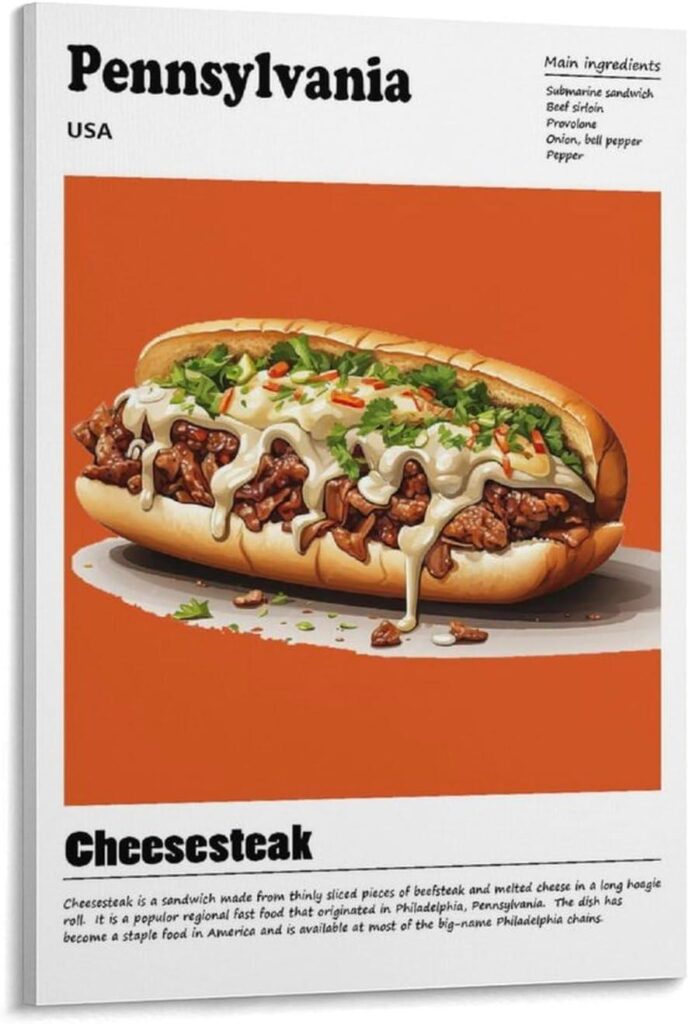 Best Food Wall Art – Cheesesteak Poster Canvas Print Review