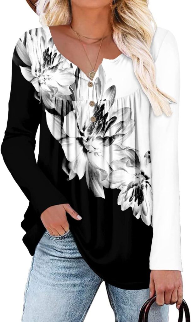 Best Tunic Tops – ROSELINLIN Womens Long Sleeve Floral Blouse Review