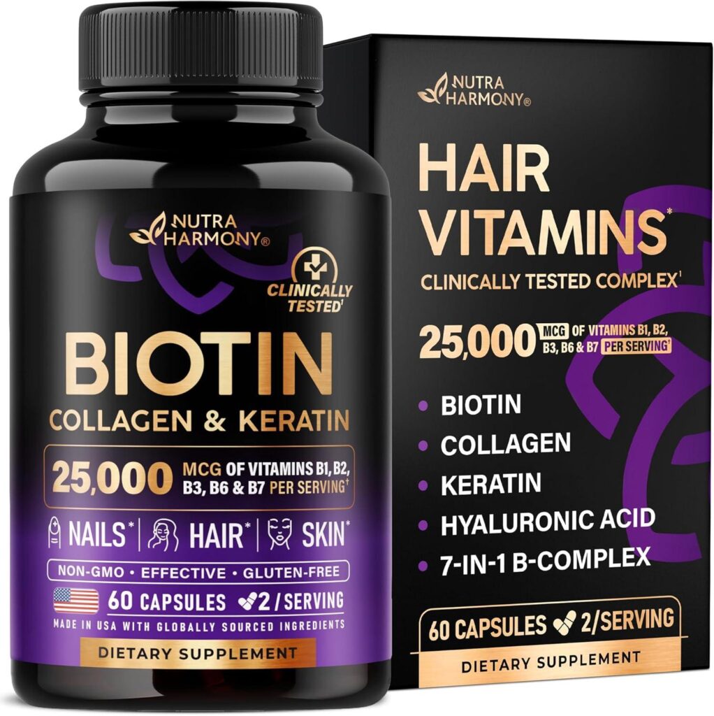 Best Hair Growth Support – NUTRAHARMONY Biotin & Collagen Review