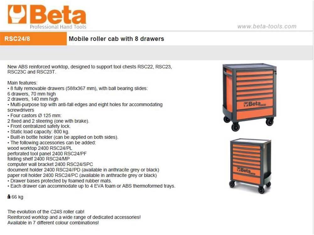 Best Tool Cabinet – Beta RSC24 Heavy Duty 8-Drawer Review