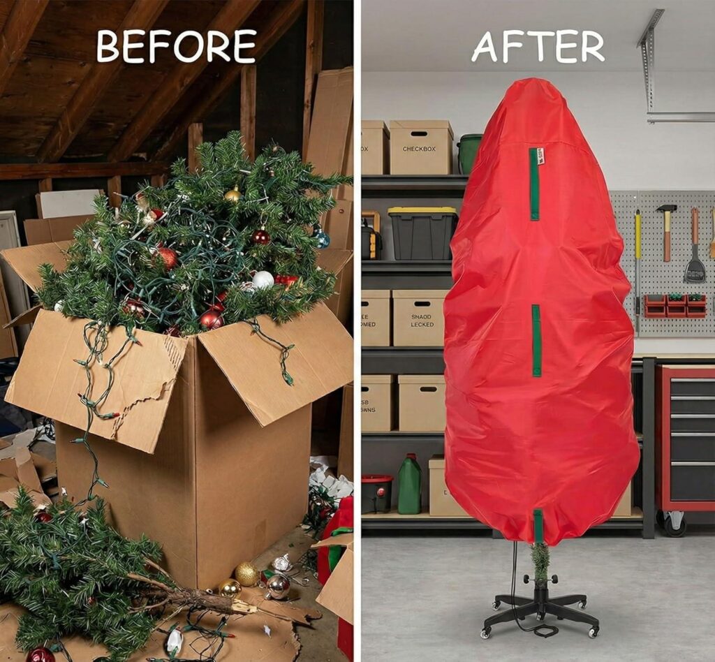 Best Holiday Storage – Upright Christmas Tree Storage Bag, Red Review