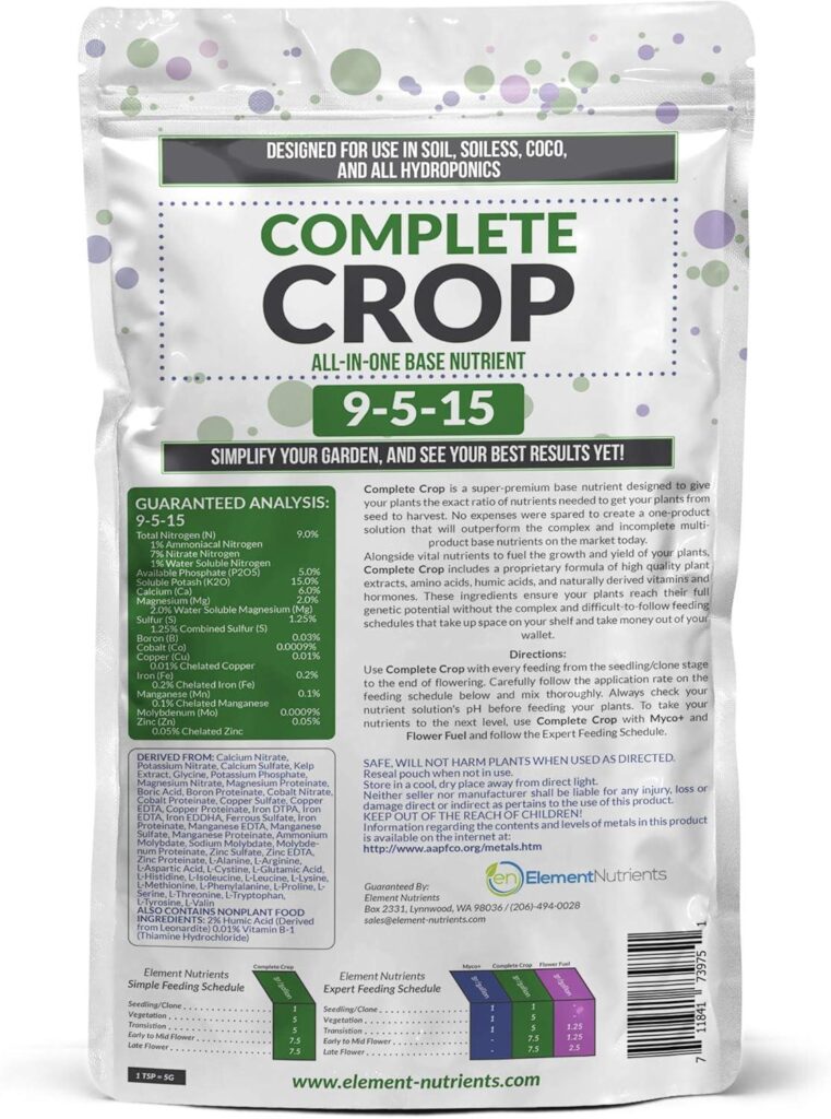 Best Plant Food – Complete Crop 9-5-15 by Element Nutrients Review