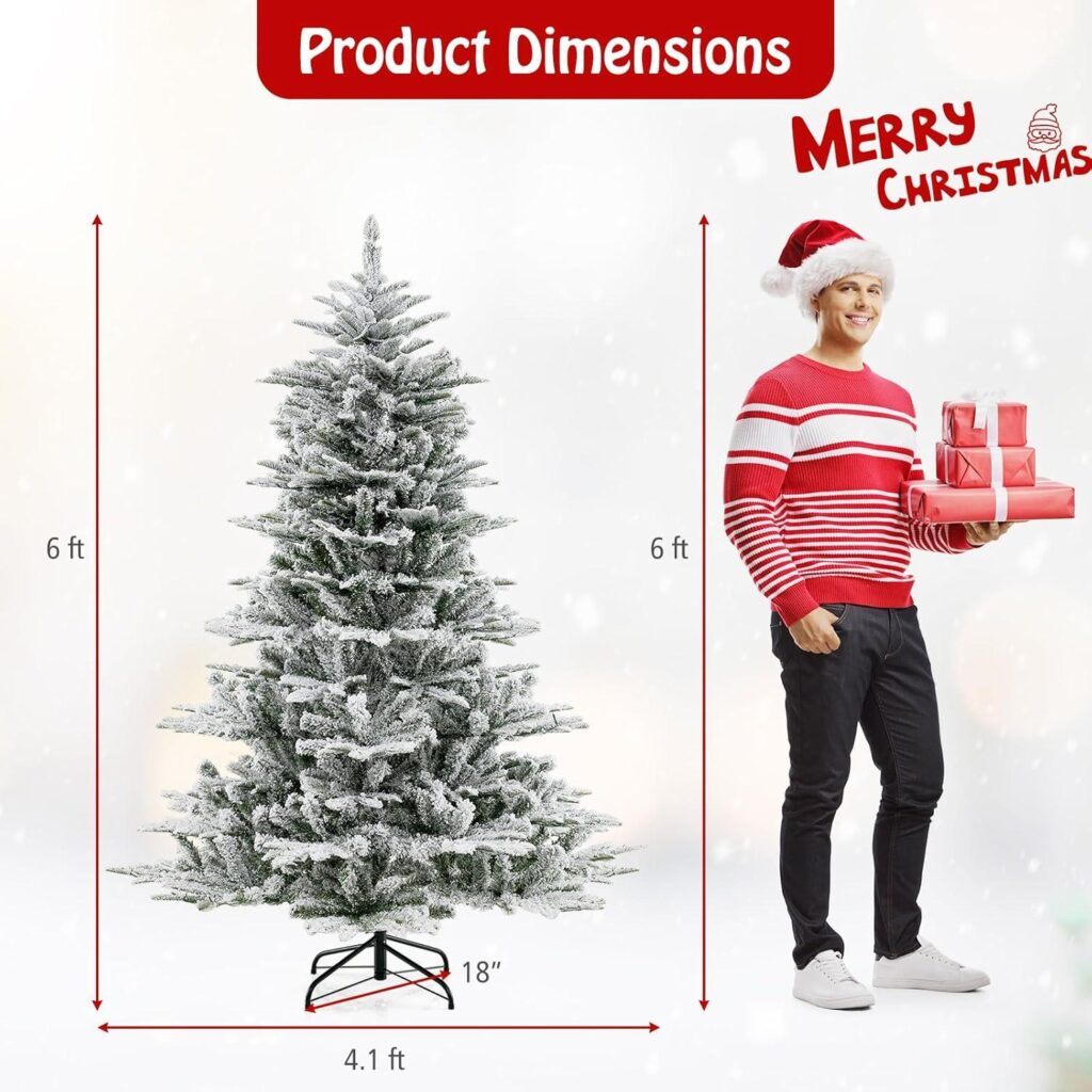 Best Christmas Tree – Goplus 6ft Pre-Lit Snow Flocked Tree Review