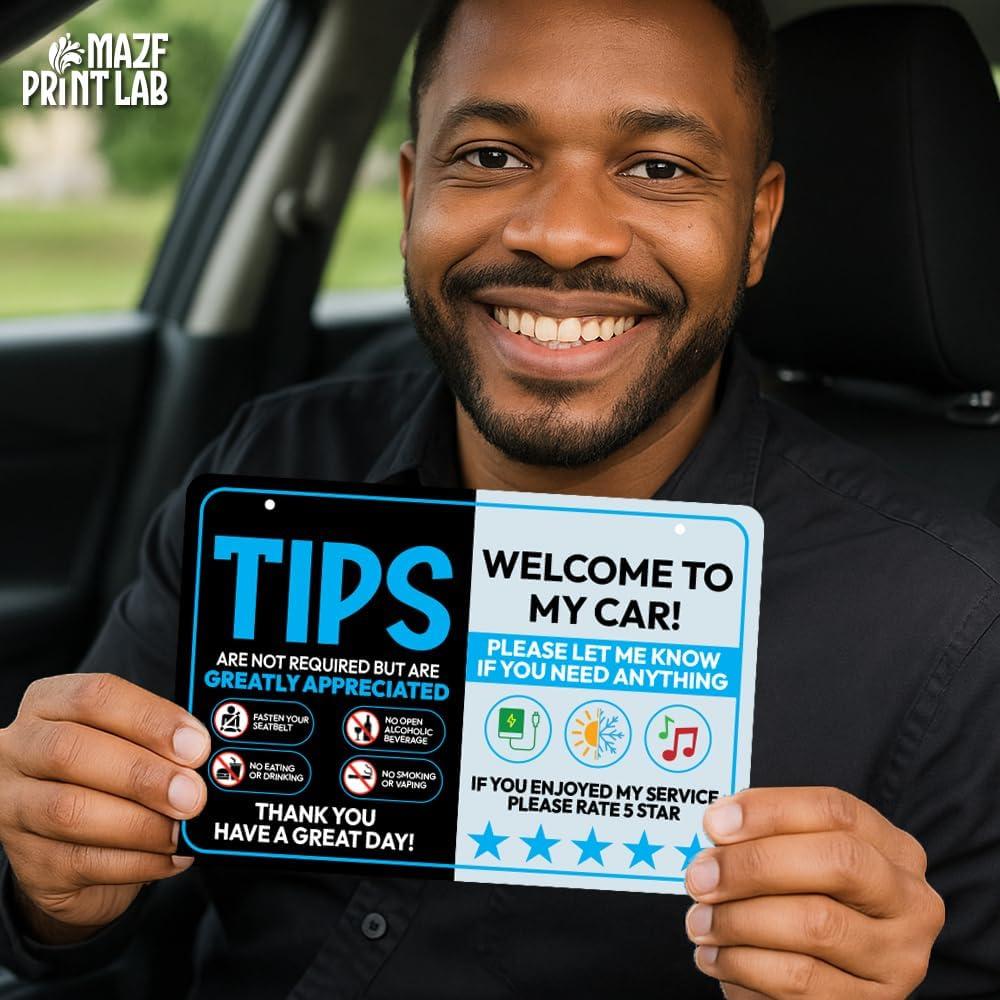 Best Rideshare Accessories – Driver Rating Sign Pack of 2 Review