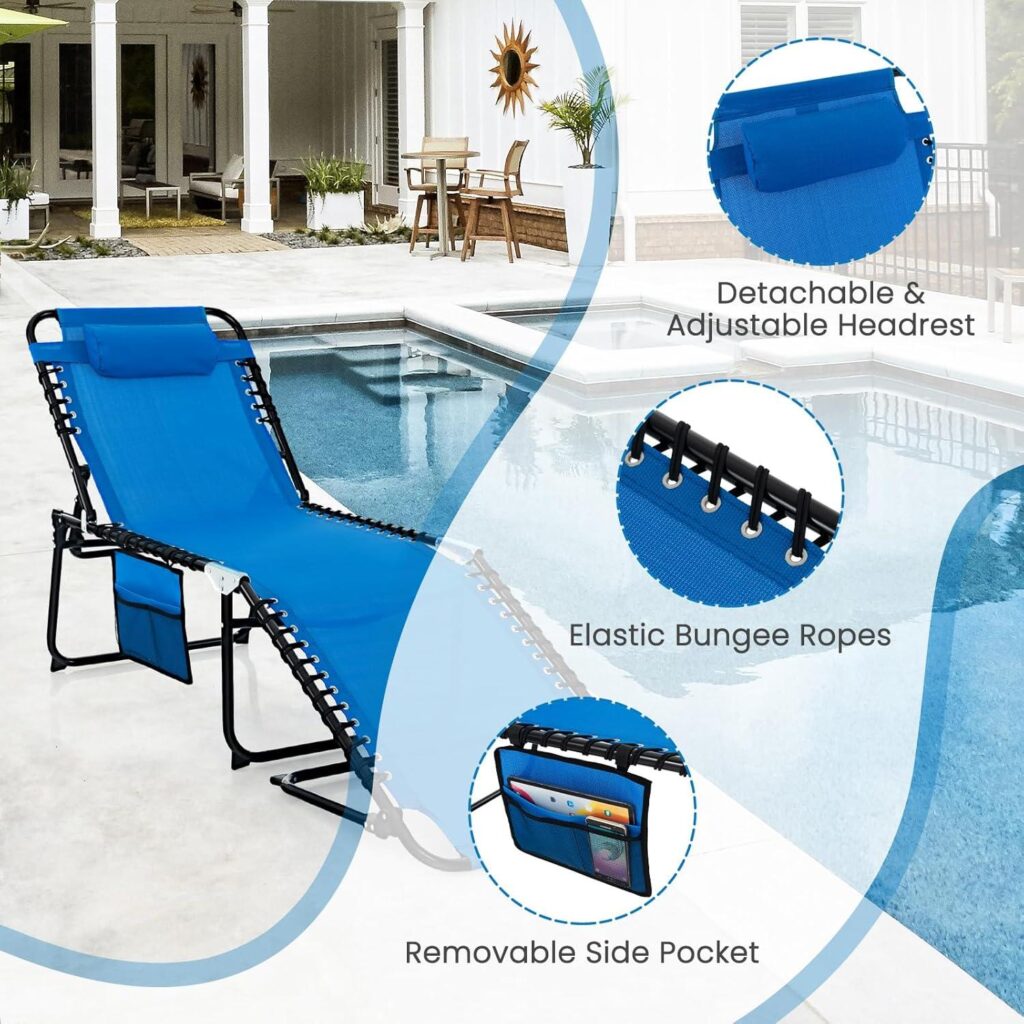 Best Outdoor Lounge Chair – GYMAX Folding Beach Tanning Lounger Review