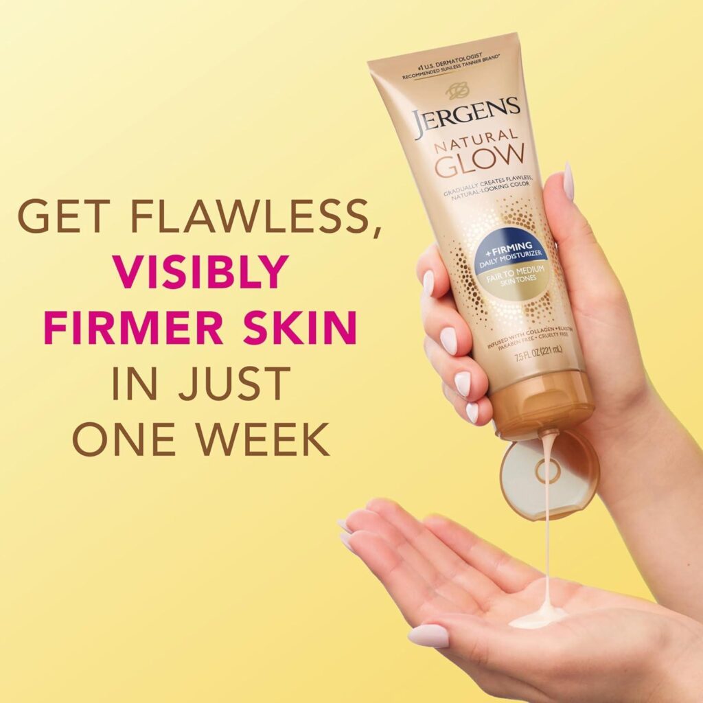 Best Moisturizer – Jergens Natural Glow +Firming Self Tanner Body Lotion, Fair to Medium, Visibly Reduces Cellulite, 7.5 Fl Oz Review