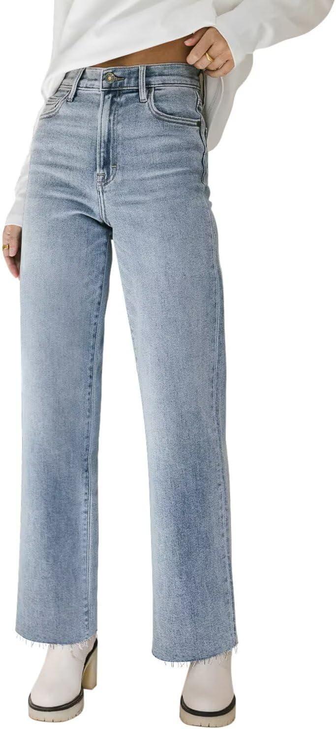Fall Fashion Showdown: KDF Straight Leg Jeans vs Frayed Baggy Pants with Raw Hem
