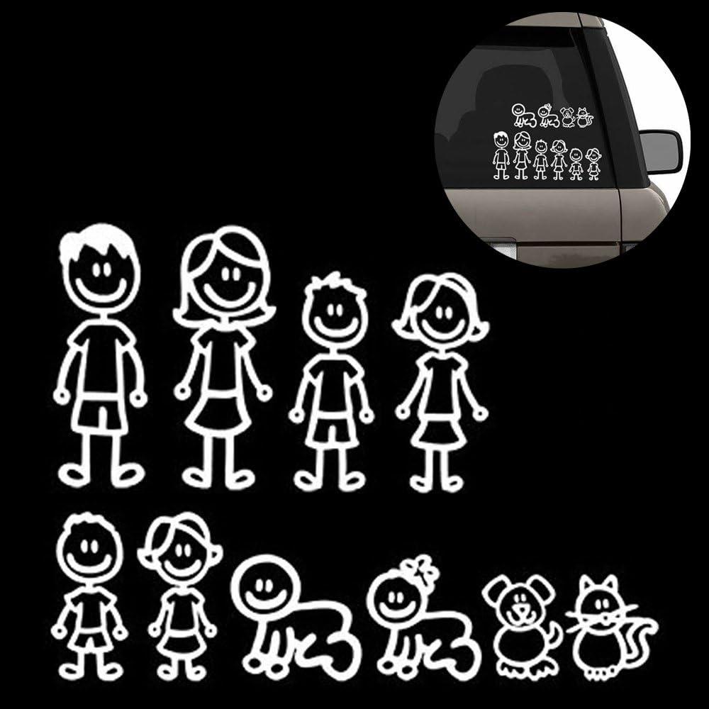 Tested for Seasonal Versatility: 10 Family Car Decals (Set of 10)