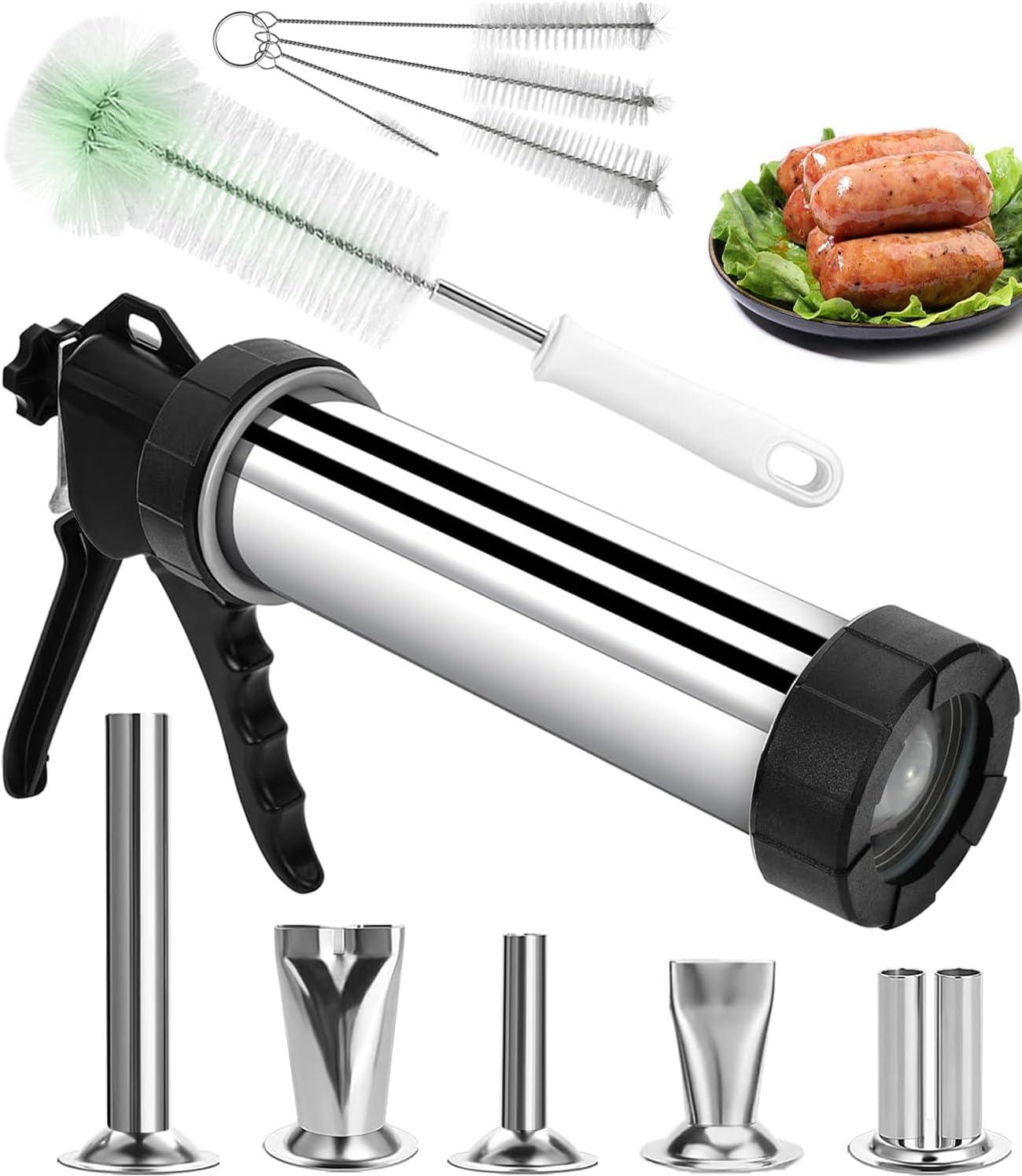 Showdown: Beef Jerky Tools Tested-Stainless Steel, 5 Nozzles, 1 LB, Quick-Dry, 5 Brushes, Versatile
