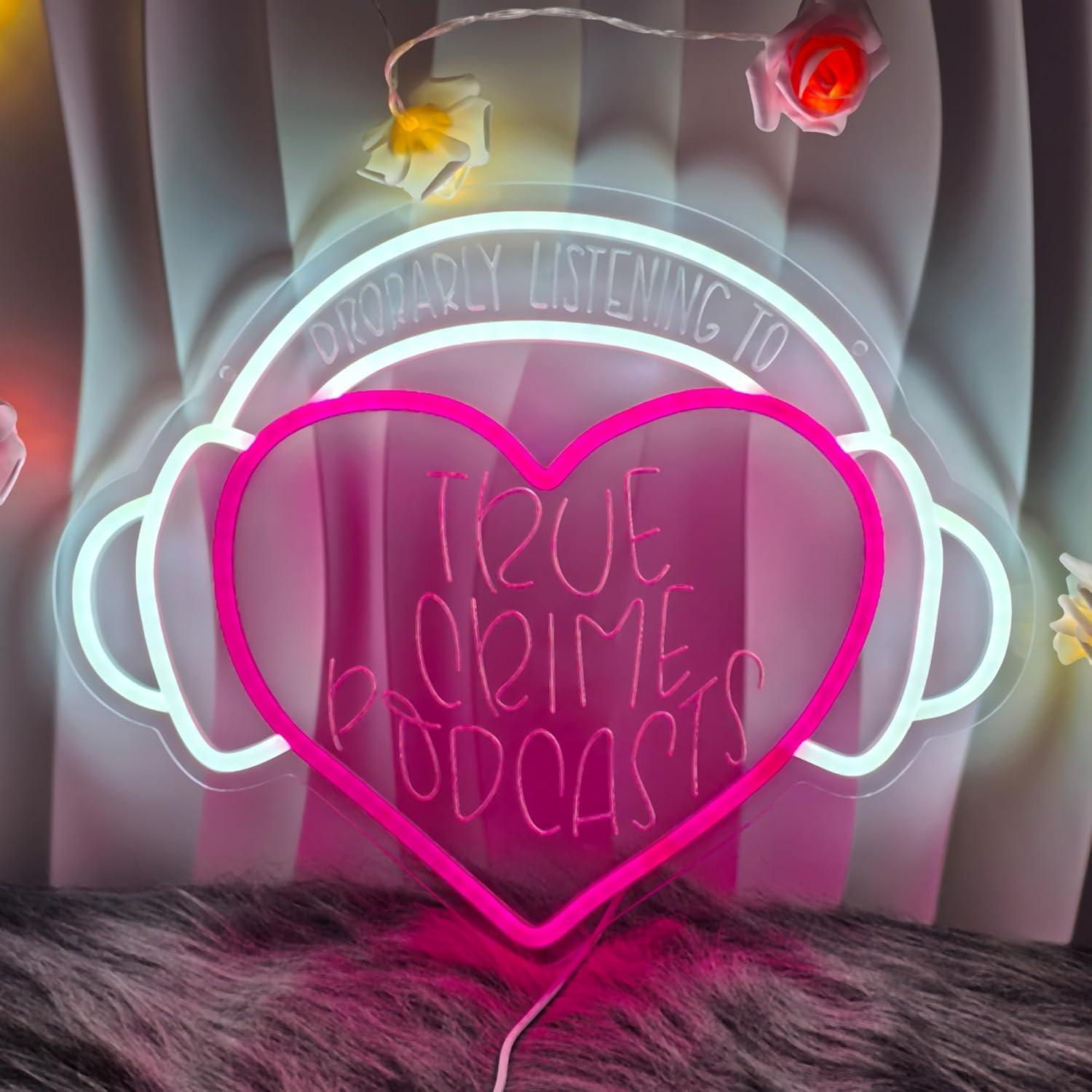 True Crime Neon Sign Tested: Crime-Themed Wall Decor's Surprising Podcast Room Use Case?