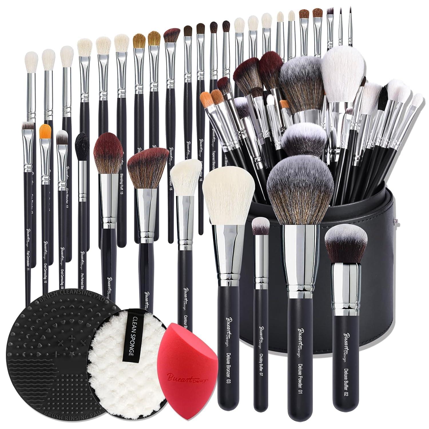 Bueart Design Pro vs High-End Pony Hair Brushes: Surprising Insight on Extra Large Holder vs Natural Material for 2023 Beauty Buyers