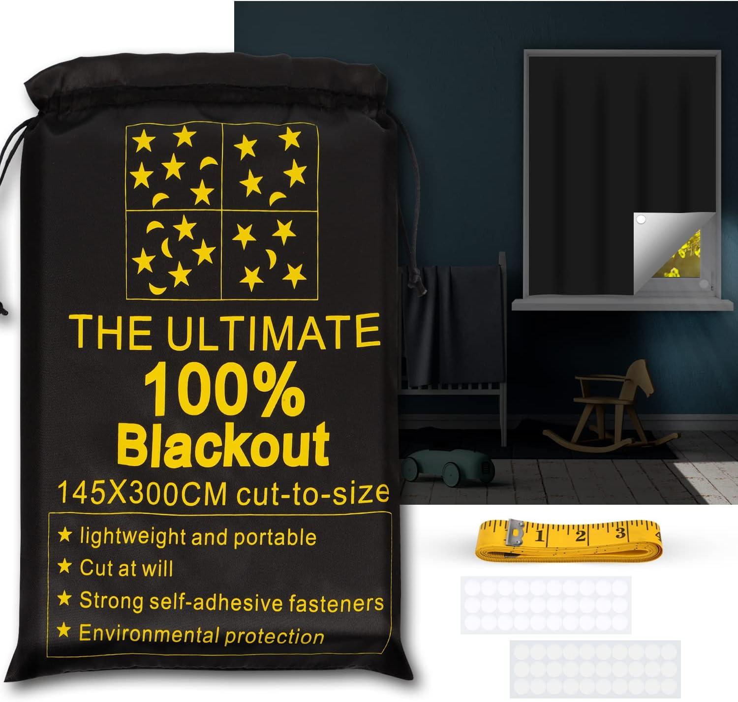 Portable Blackout Shades - 118" x 57" Tested for Surprise Peace in Baby Rooms