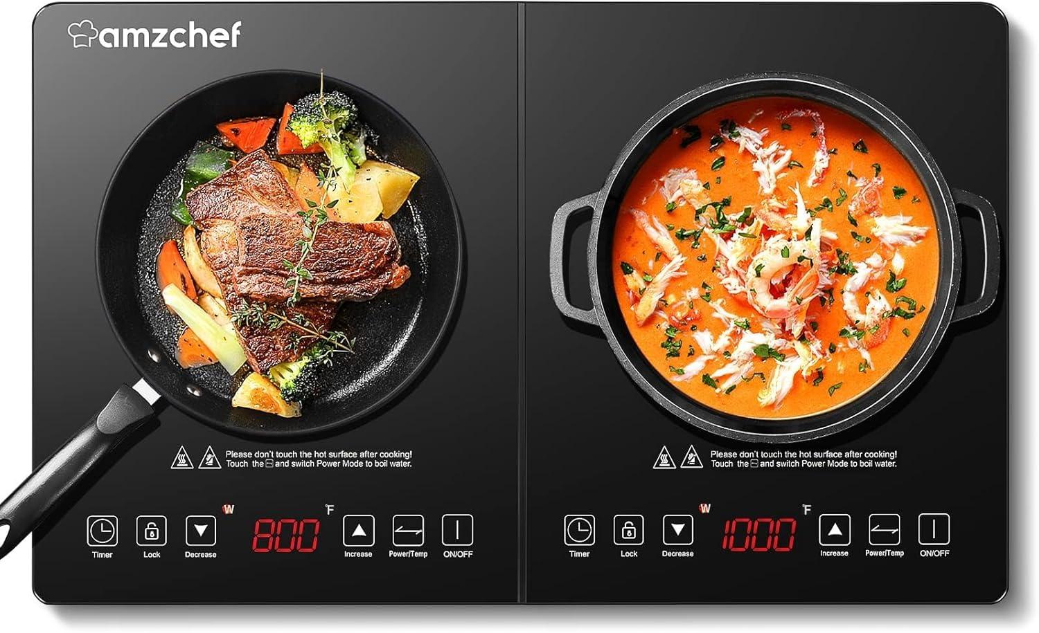 Showdown: AMZCHEF's 2 Burner Induction Cooktop vs 1800W Sensor Touch - Surprising Safety