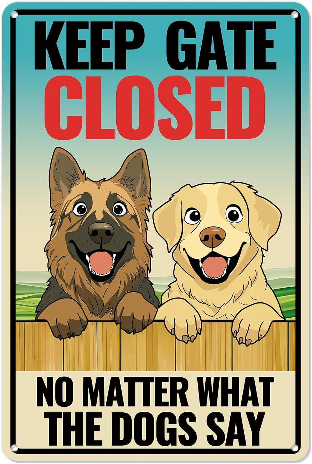 Kadezia 7.8x11.9-Inch Sign Tested in Funny Dog Decor: Keep Gate Closed