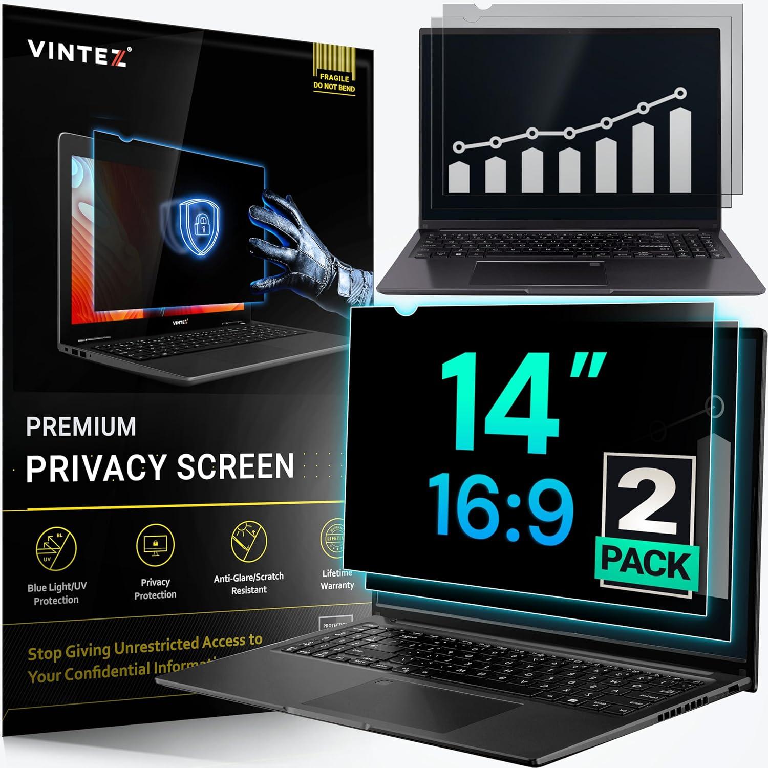 VINTEZ 2-Pack Privacy Screen Showdown: Surprising Insight into Blue Light Filter vs. Anti-Glare Benefits for Remote Work