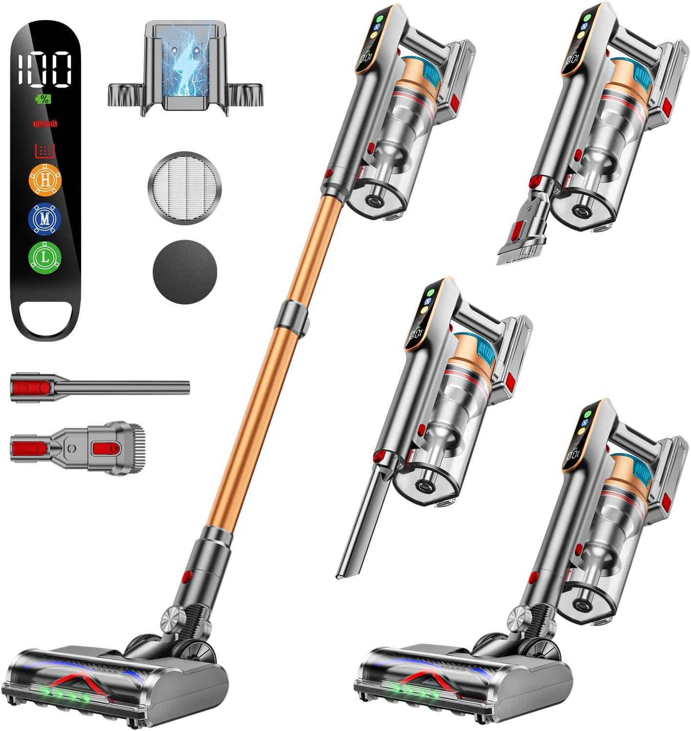 Cordless Vacuum Showdown: 65Min, 1.8L Tank, & Anti-Tangle? Pet Hair Tested (LED, Charging Dock, Light)