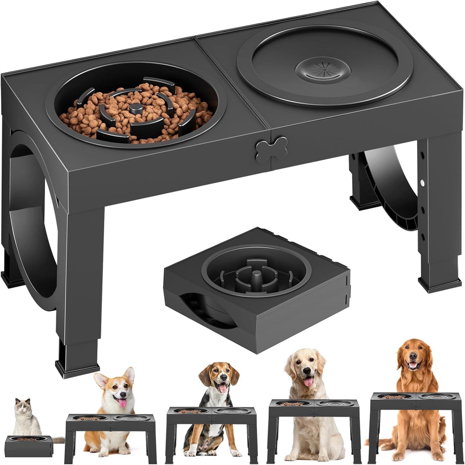 XIAZ Elevated Bowls: Tested for Bloat Prevention, No-Spill Design (Dog Feeding)