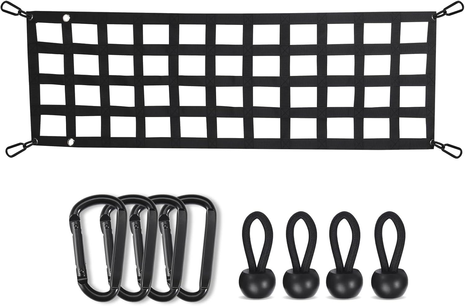 Tailgate Net Showdown: 60''x18'' Size, Heavy-Duty & Easy Use-Surprising Safety for Modern Drivers