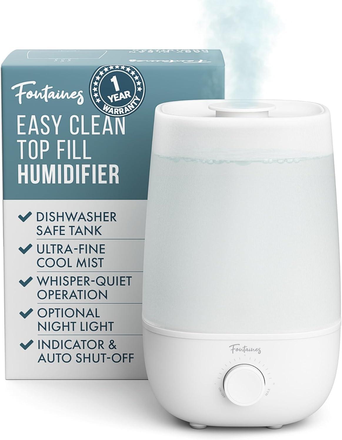 Fontaines Cool Mist Humidifier Compared: 360° Spray, Nightlight, Auto Shut-Off - Surprising Sleep Aid for Babies?
