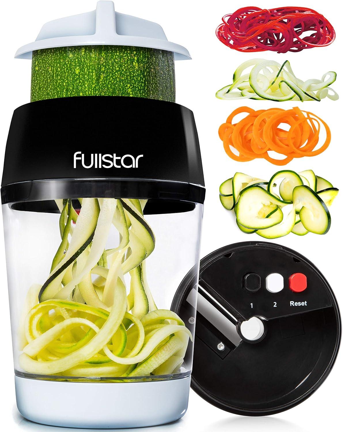 Showdown: 4-in-1 Spiralizer, Zucchini Noodle Maker, Grater, Onion Chopper - Tested for Less Waste