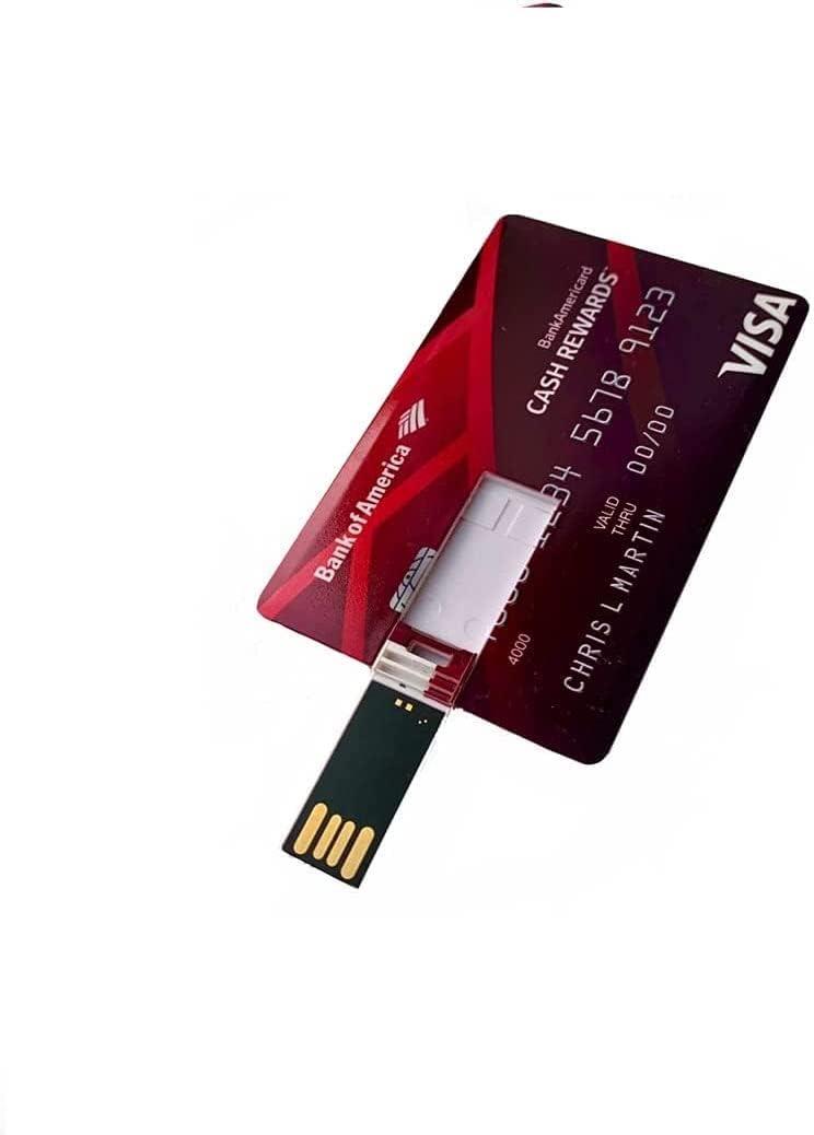 Surprising Insight: Flash Drive's Credit Card Design vs. Standard Stick (Bank of America Red) -- 128 GB Tested