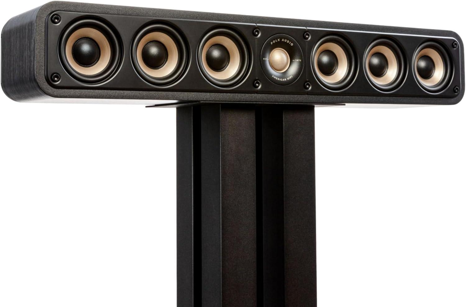 Polk Signature Elite ES35 Center Channel Speaker - Surprising Insight on Hi-Res Audio & Dual Power Port Bass, Black