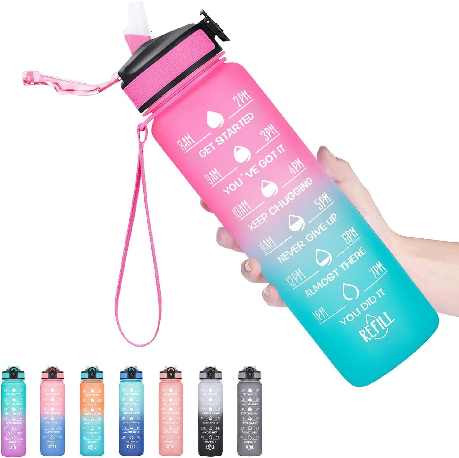 Hyeta 32 Oz With Time Marker, Straw-Leakproof? Fitness Showdown Tested