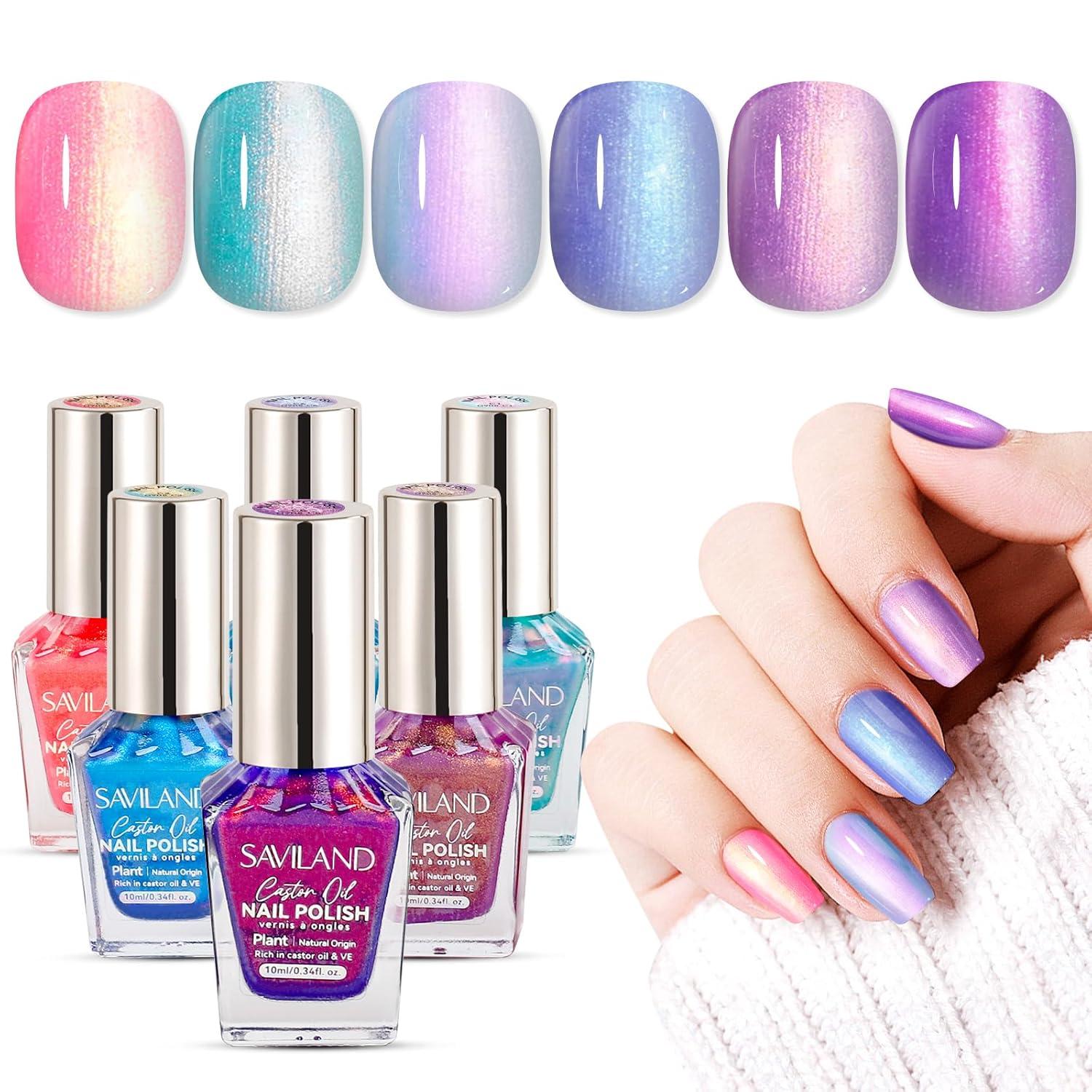 SAVILAND Ombre Nail Polish: Quick Dry Tested, Plant-Based... Summer's Natural Glow Hack