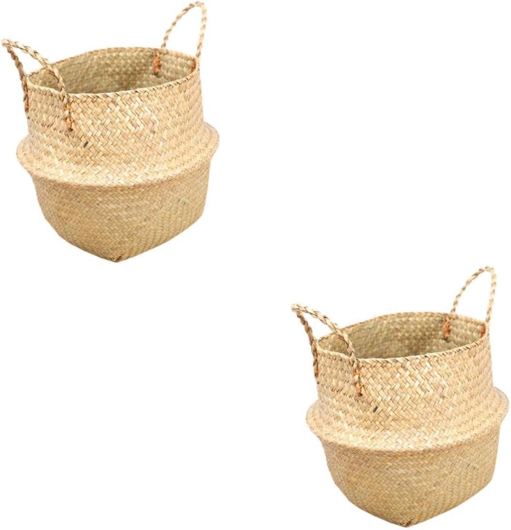 Surprising Use for Weddings: Lightweight 2pcs Straw Woven Flower Basket