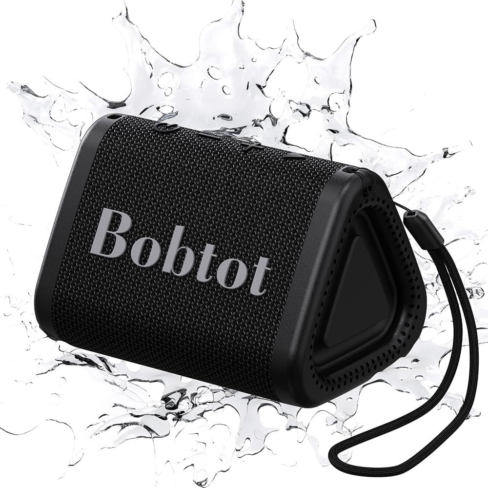 Bobtot Bluetooth Speaker: IPX7 Waterproof, 15H Playtime, TWS, and Bass Tested for Camping