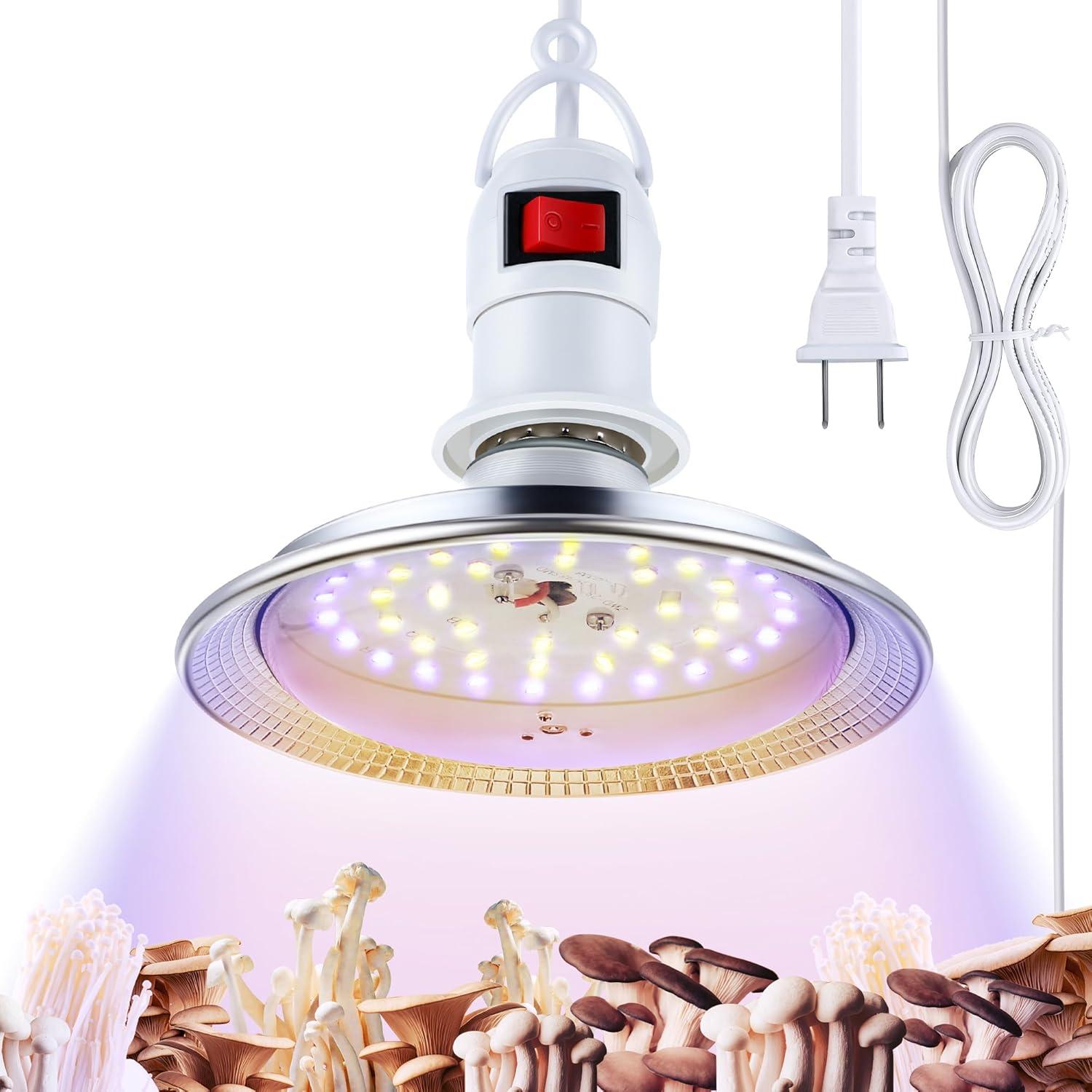 Meonum LED Lights (4.9 ft Cord) vs. Compact Bulbs: Tested Spectrum Boost for Indoor Mushrooms