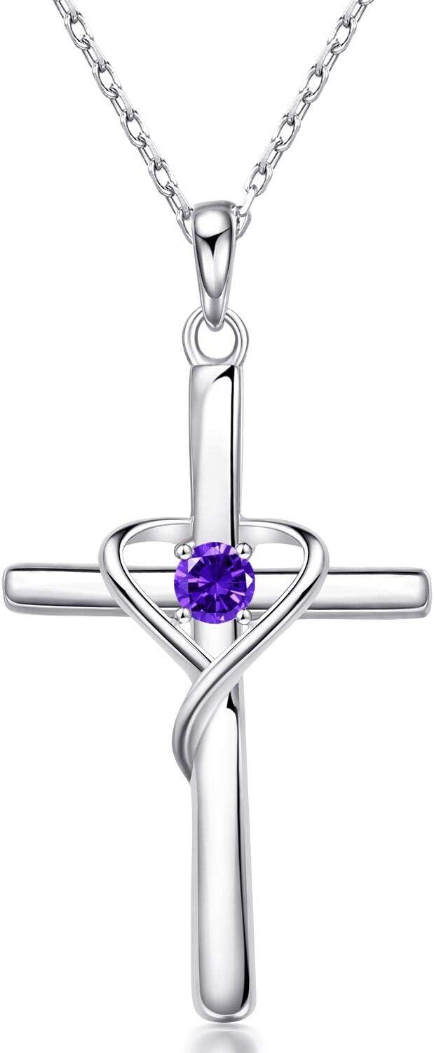 AmorAime 925 Sterling Silver Cross vs. 5A CZ Birthstone Necklaces: Surprising for Easter or Mother's Day?