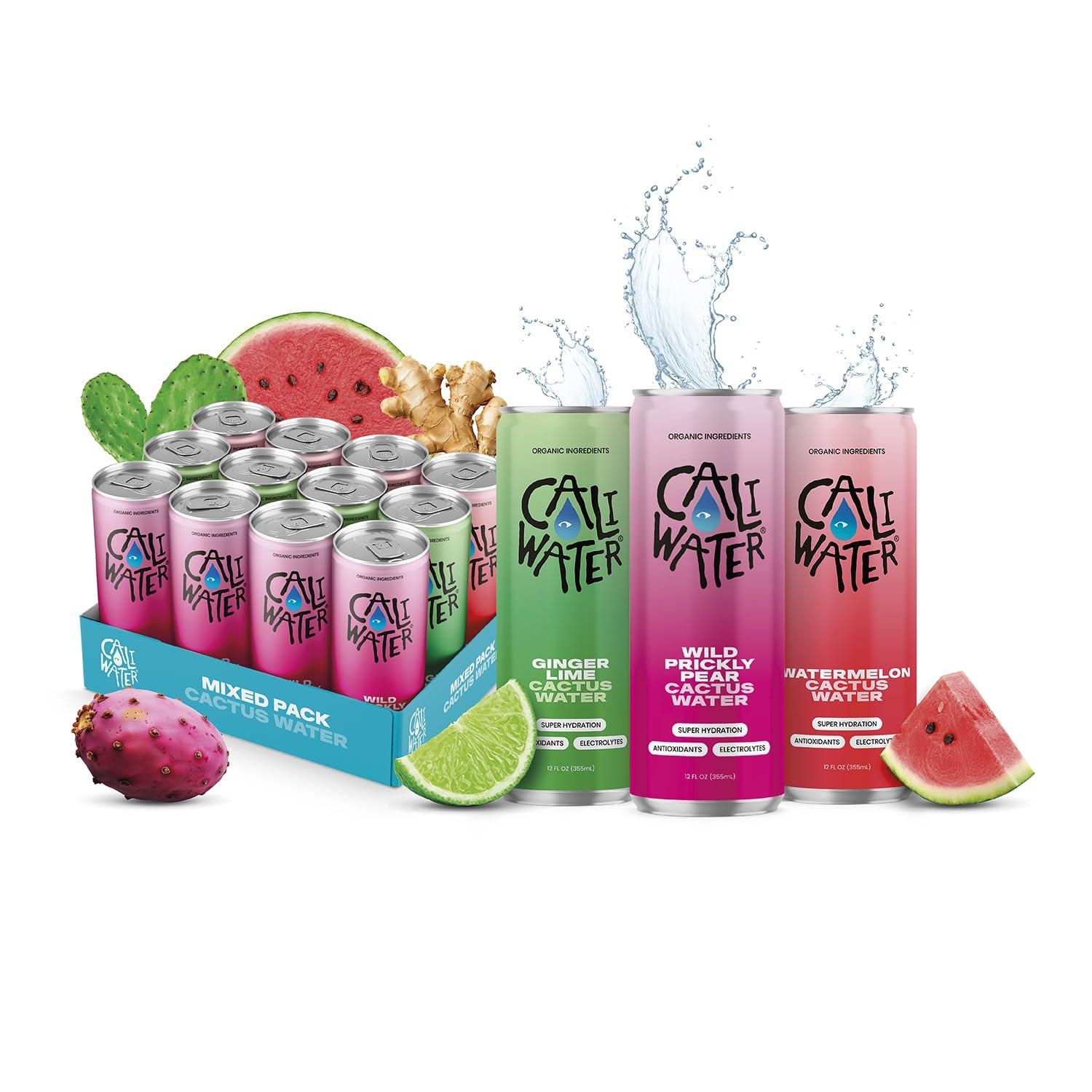 Caliwater Showdown: Organic, Flavor Fusion, 12-Pack, Skin Care Tested for Hydration on the Go